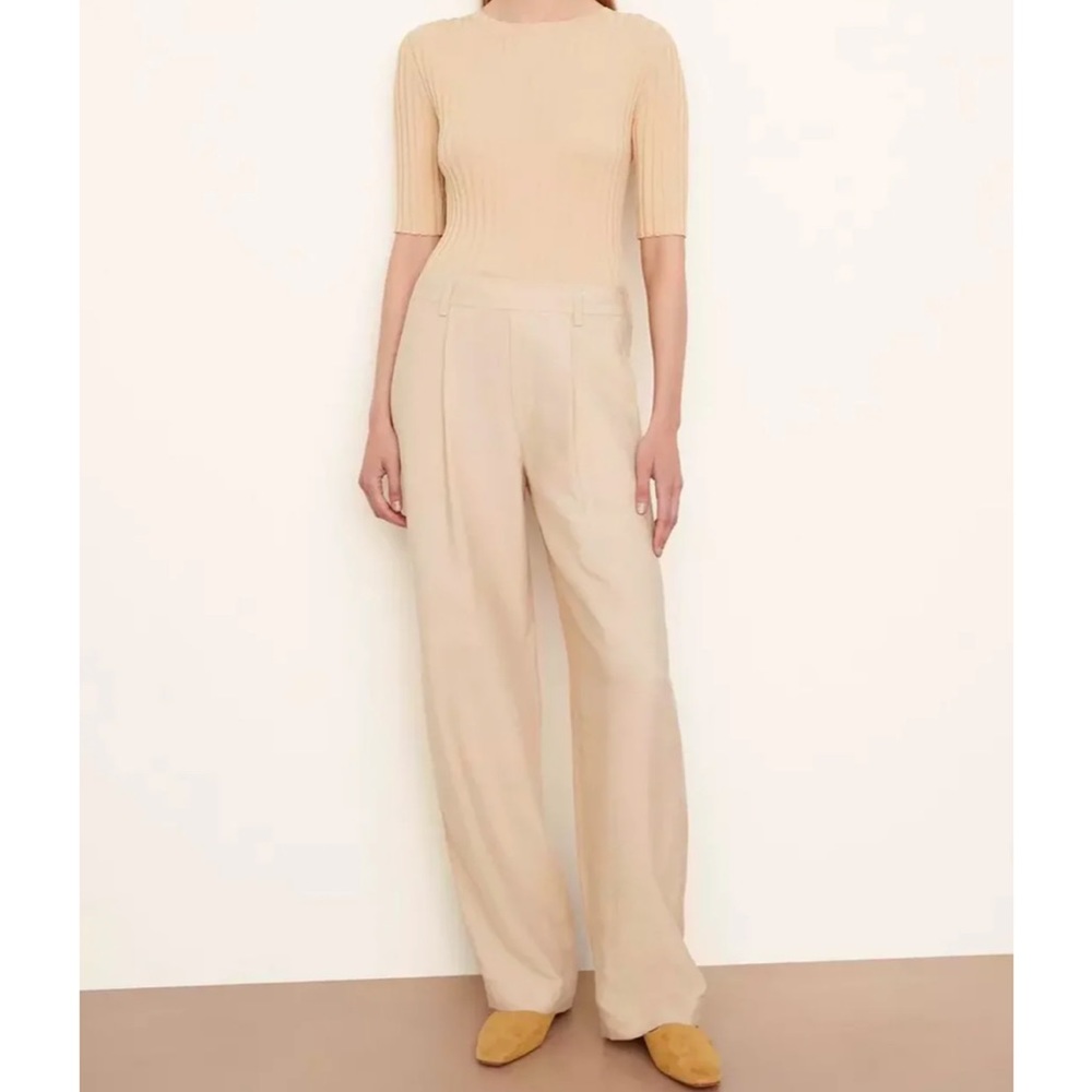 Vince Beige Straight-Leg Trousers